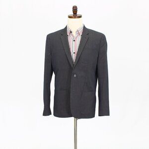 Original Penguin 40R Gray Solid 2-Button Sport Coat Blazer Jacket P601